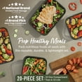 thumbnail image 3 of Bentgo Prep - 20-Piece 1-Compartment Reusable Meal Prep Containers with Lids, PFAS & BPA Free Materials, Durable, Microwave, Freezer, & Dishwasher Safe To Go Food Storage (Khaki Green), 3 of 9