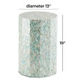 thumbnail image 4 of DecMode 13" x 19" Blue Mother of Pearl Shell Handmade Mosaic Inlay Drum Accent Table, 1-Piece, 4 of 14