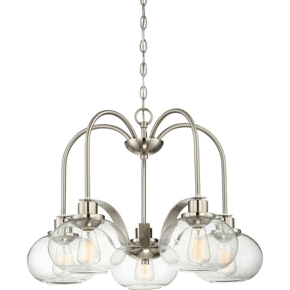 Trilogy 5 Light Dinette Chandelier in Brushed Nickel