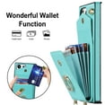 thumbnail image 4 of for Samsung Galaxy S22 Ultra Wallet Case with Magnetic RFID Blocking Rotated Ring Holder Kickstand Cover, PU Leather Crossbody Shoulder Strap Lanyard Case with Card Slot Bag Kickstand Case,Mint, 4 of 10