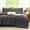 Dark Grey-Full, variant on Full Beige 7 Piece Pinch Pleat Bed-in-a-Bag Set