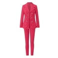 thumbnail image 5 of Summer Saving Wycnly Womens 2 Piece Blazer Set Office Business Oepn Front Button Blazer Coat and Long Jogger Pants Set Ladies Casual Work Suit Jacket Sets under $5, 5 of 7