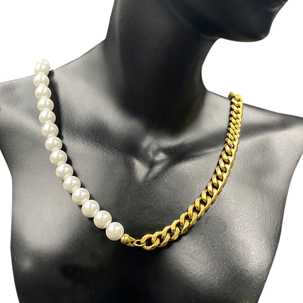 Coxeer Half Chain Necklace Unisex 