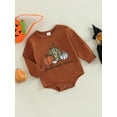 thumbnail image 3 of Inevnen Baby Girl Boy Sweatshirt Oversized Pumpkin Romper Long Sleeve Pullover Top Fall Winter Clothes, 3 of 8