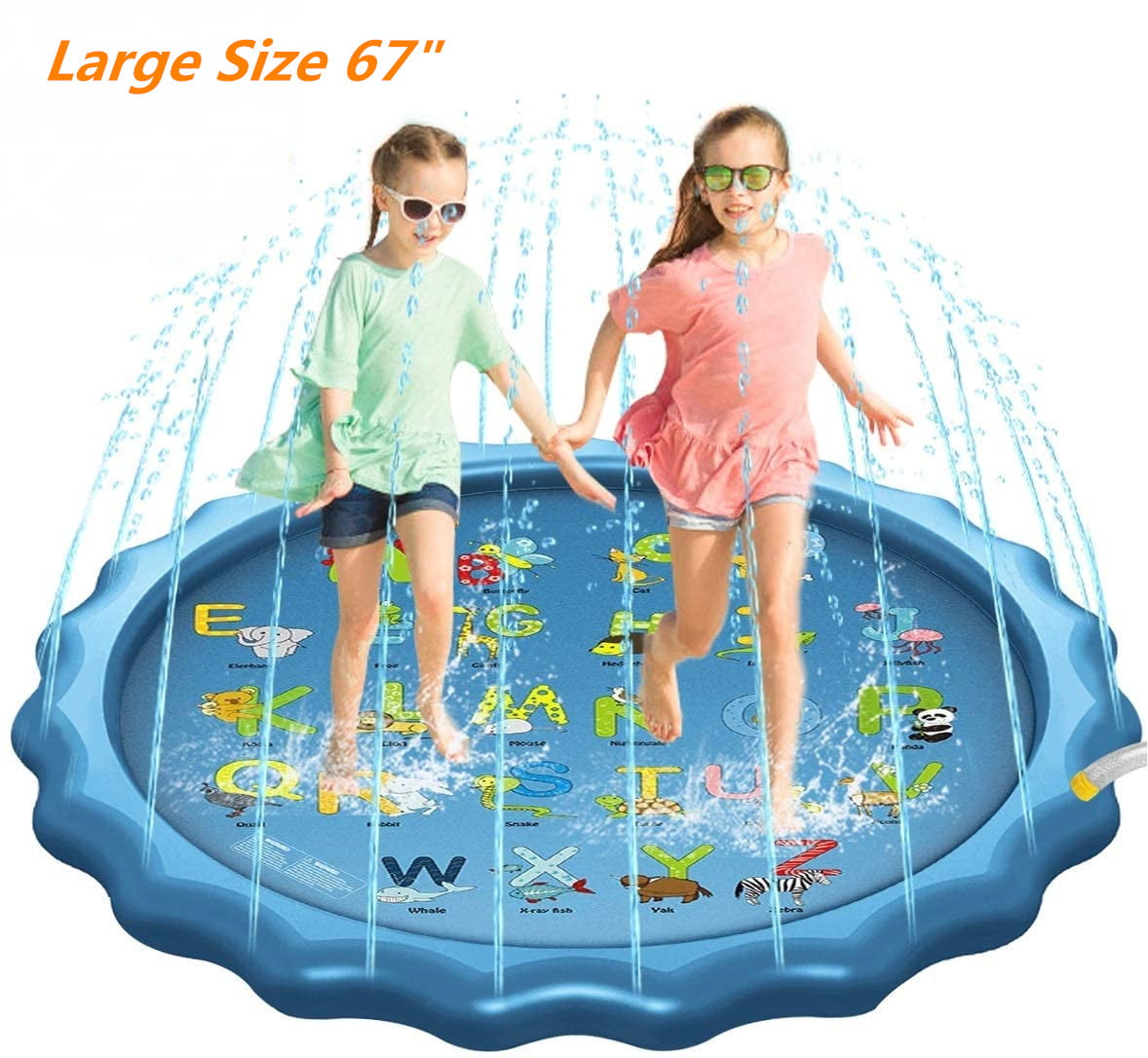 Splash Pad 67 Inches Outdoor Water Sprinkler Pool Sprinkler for Kids Boys Girls 