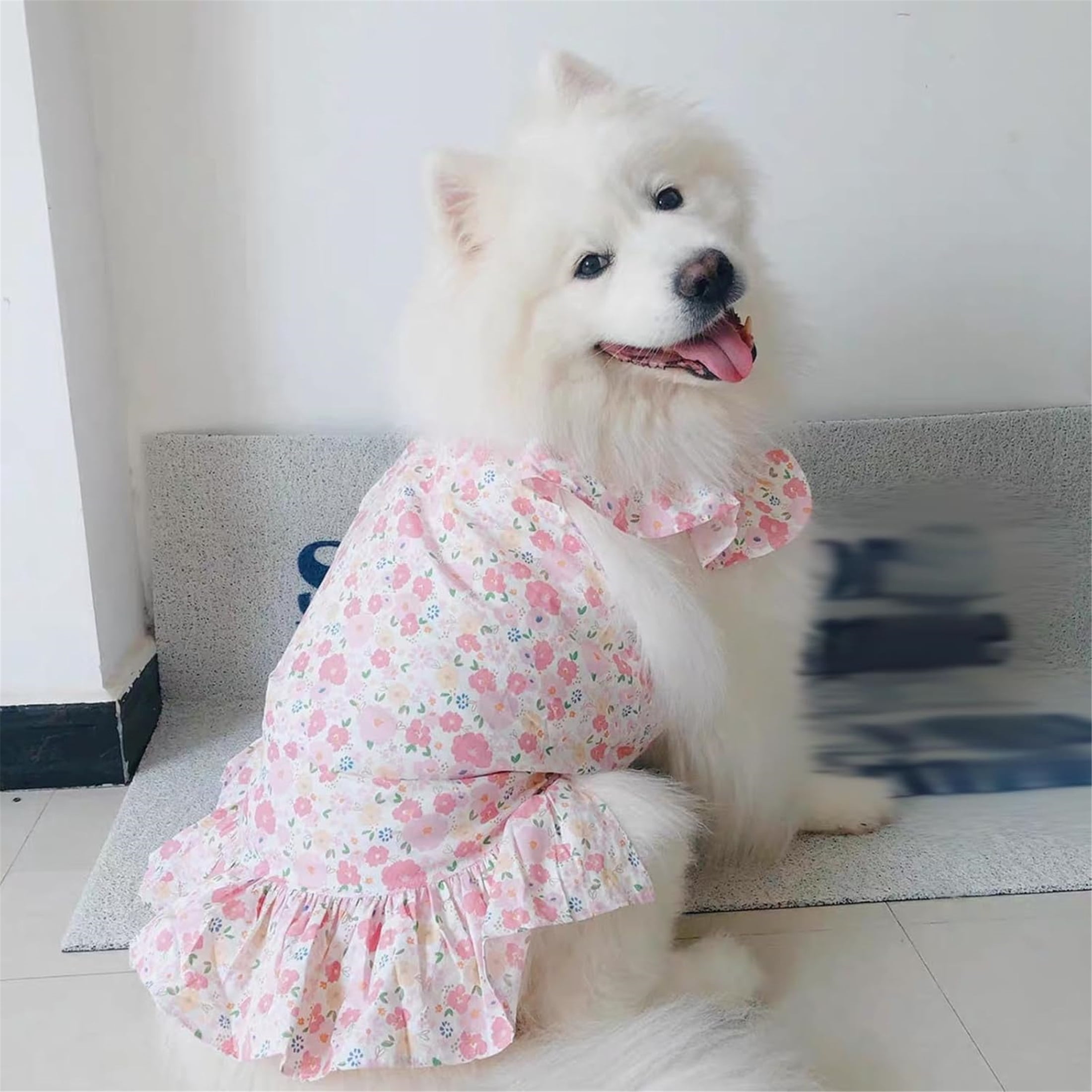 HQREA Dog Dresses for Large Dogs Girl Summer Floral Wedding Princess Costume for Female Dogs