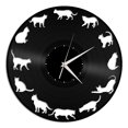 thumbnail image 2 of Cat Kittens Silhouette Vinyl Wall Clock Gift for Animal Lovers Room Decoration Vintage Design Office Bar Room Home Decor, 2 of 8