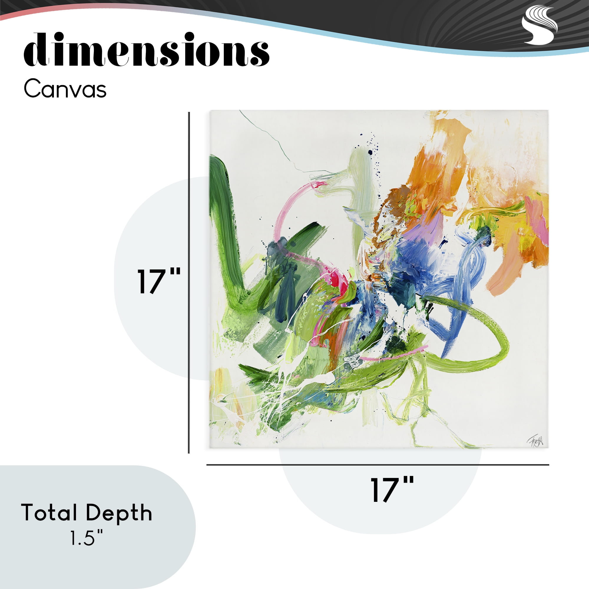 Confident Green Abstraction Canvas Wall Art, design by Design Fabrikken
