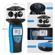 Handheld Wind Gauge,Digital Anemometer Shows Wind Temperature,Direction with LCD Backlight Compass ,Comprehensive Data Display