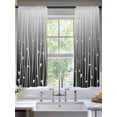 thumbnail image 2 of Black Flower Sheer Curtains 72 Inch Length 2 Panels Set, Geometric Stripes Gradient Simple Branch Voile Window Treatment Rod Pocket Curtains Sheers Drapes for Bedroom/Living Room/Kitchen 52"x72"x2, 2 of 7