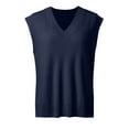 thumbnail image 4 of Ediodpoh Ribbed Knit Sweater Vest Oversized Sleeveless Top Casual Layering Piece for Fall Winter Fashion Comfortable Soft Yarn Sweater Vest Navy M, 4 of 5