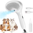 thumbnail image 1 of HAYAN 3 In 1 Cat Steamy Brush, Anti-Static Pet Steam Comb, Rechargeable USB, White, All Hair Types, Unisex Adult, Pets, House Cat Owners, 1 of 1