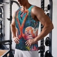 thumbnail image 5 of Daiia Romantic Flamingo Pair Printed Men's Quick Dry Fit Muscle Tank Top Slim-Fit Tank Workout Tank Top Lightweight Sports Tank Top-3X-Large, 5 of 7