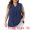 Dark Blue, variant on DARING DIVA Women's Plus Size Polka Dots V Neck Tie Neck Sleeveless Blouses 1X Light Khaki
