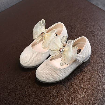 

Valentine s Day Shoes Deals Toddler Shoes Baby Girls Princess Soft Non-slip Rhinestone Bow Summer Autumn Sandals Beige Sandals For Kids Size 10M