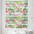 thumbnail image 1 of Flamingo Tapestry, Flamingos with Exotic Hawaiian Leaves Flowers on Striped Vintage Background, Fabric Wall Hanging Decor for Bedroom Living Room Dorm, 5 Sizes, Green Pink White, by Ambesonne, 1 of 1