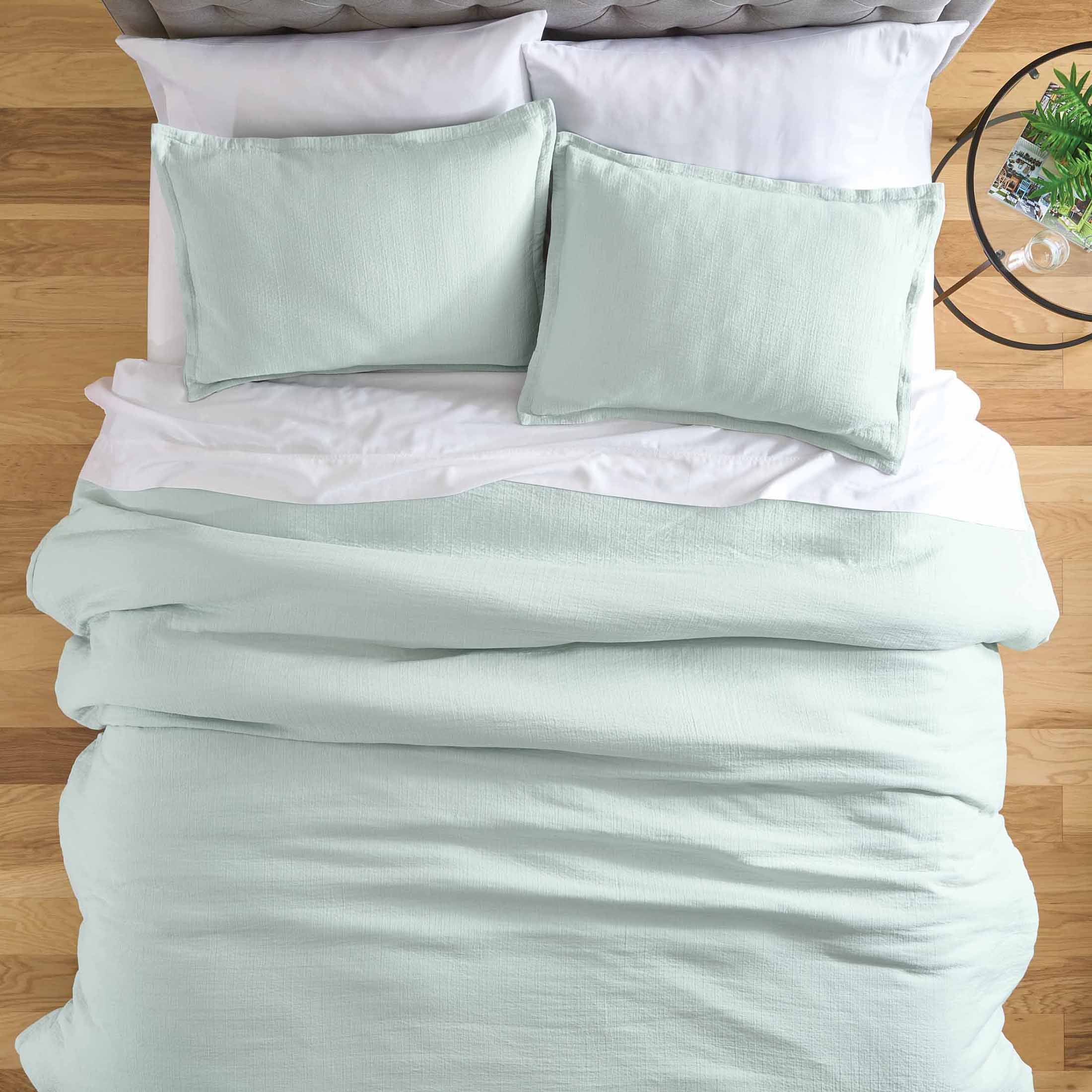 Better Homes & Gardens 3-Piece Sage Green Crinkled Gauze Comforter Set, Adult King