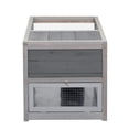 thumbnail image 5 of Pefilos 35" 2-Story Wooden Rabbit Hutch, Bunny Cage with Ladder, Openable Roof Guinea Pig Hutch, Gray, 5 of 16