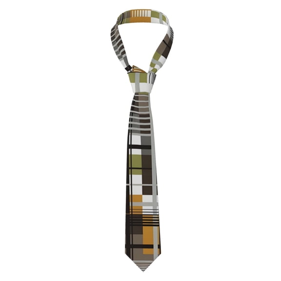 Men's Tie, Checkered Texture Floral Printed Tie Fashionable Wedding Party Best Man Suit Tie Work Tie Male Birthday Gift