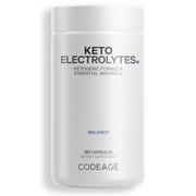 Codeage Keto Electrolytes, Magnesium, Potassium, Calcium, Mineral Salts Keto Supplement, Non-GMO, 180 ct