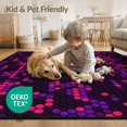 thumbnail image 4 of ODIKA 5'x7' Washable Area Rug Non-Slip, Chair-Friendly Optical Abstract Geometric Interlocking Hexagon Gamer Illusion for Dining Room, Under Table, Home Office, 4 of 7
