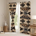 thumbnail image 5 of Manfei Hippie Aztec Curtains Pack of 2 (42x84), Pale Brown Curtains for Living Room, Bohomian Western Black Out Curtains, Window Curtains Room Decoration, 5 of 6