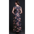 thumbnail image 4 of Bimba Floral Women Long Floral Party V NeckÂ&nbsp;DressÂ&nbsp;Front Slit Sleeveless Maxi Gown-Small, 4 of 5