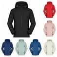 thumbnail image 1 of Yubnlvae Veste de Pluie Pliable pour Femmes / Imperméable Coupe-Vent Légère / Respirante Protection Solaire Extérieure / pour Voyage, Randonnée, Trajets, Rouge 5TG, 1 of 7