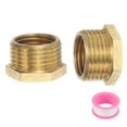 thumbnail image 1 of 2 Pcs Reductor de Latón Tapón Hexagonal G3/8" Macho x G1/4" Hembra Adaptador de Tubería con Rosca Reductora y Cinta PTFE, 1 of 6