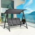 thumbnail image 1 of Gymax 3-Person Patio Adjustable Canopy Swing Chair Outdoor w/ Aluminum Frame, 1 of 8