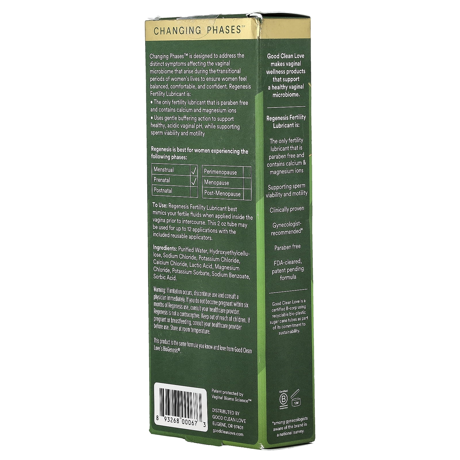 Good Clean Love: BioGenesis™ Fertility-Friendly Lubricant, Water-Based & Paraben-Free Lube, for Women & Couples Trying to Conceive, Safe for Sex Toys, 2 oz