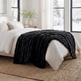 thumbnail image 3 of Regal Living Soft Plush Faux Fur Fuzzy Throw, Black, 50" x 60", 3 of 8