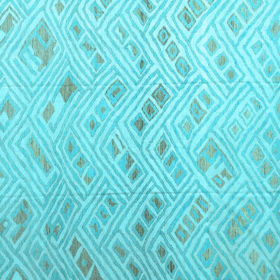 Ahgly Company Indoor Square Abstract Light Blue Modern Area Rugs, 7' Square