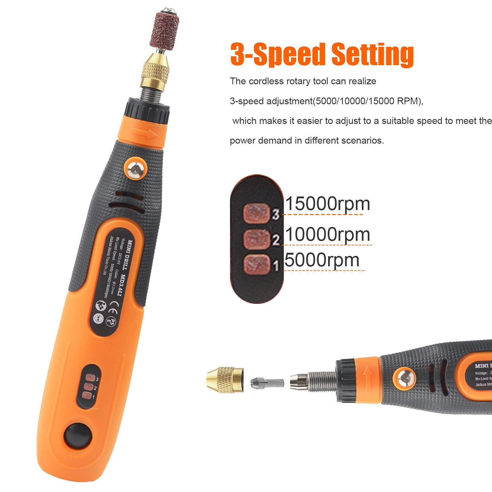 Audessy Mini Cordless Rotary Tool Kit,Multi-Purpose 3.6V Power Rotary Tool for Sanding, Polishing, Drilling, Etching, Engraving, DIY Crafts