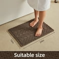 thumbnail image 6 of BULULOM Boho Bathroom Rug - Herringbone Texture Absorbent Small Waffle Bath Mat, Ultra Soft Anti Non Slip Super Absorbent Quick Dry, achine Washable,16"*24" Taupe, 6 of 10