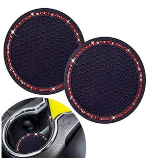 2.7 Red Soft Car Water Cup Holder Insert Coaster Anti-dust Mats Universal  4pcs
