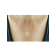 thumbnail image 3 of White Diamond Accent Gold over Silver Mother and Child Heart Pendant, 3 of 4