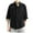 AA01-Black, variant on Inglocry Men Linen Shirt Button Down Long Sleeve Cotton Beach Band Collar Casual Summer Shirts Army Green 3XL