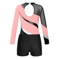 thumbnail image 4 of IEFIEL Girls Gymnastics Leotard Athletic Tank Bodysuit Long Sleeve Ballet Dance Unitard Pink-A 6, 4 of 7