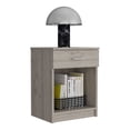 thumbnail image 5 of HomeRoots 22 in. One Drawer Faux Wood Nightstand, Gray, 5 of 7