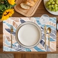thumbnail image 4 of Ombre Blue Brown Placemats Set of 4, Summer Abstract Coastal Ocean Beach Wave Placemats for Dining Table, Place Mats for Kitchen Tabletop, Waterproof Wipeable Dining Table Mats Set, 4 of 9
