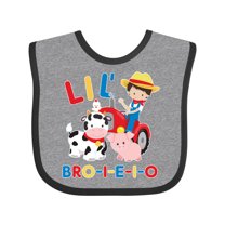 Inktastic Farmer Tractor EIEIO Little Bro Boys Baby Bib