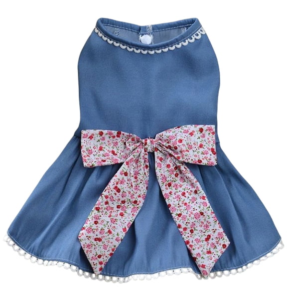 Dog Princess Dress for Small Dogs Cat Bow Dress, Denbek Summer Dog Clothes with Bowknot, Fashionable Casual Dress, Puppy Shirt, Xl, for Puppies