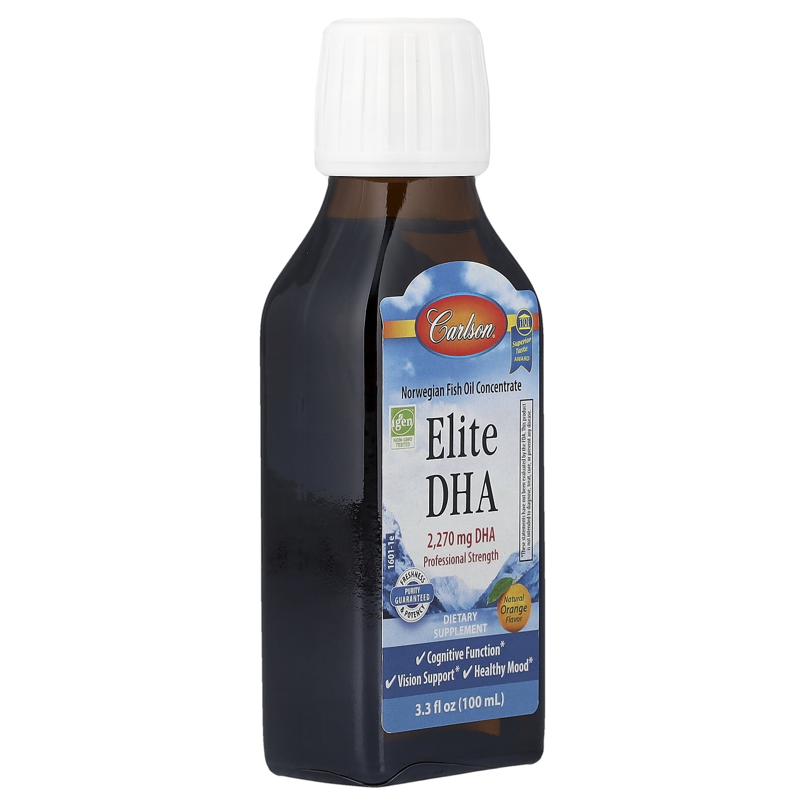Carlson Elite DHA, Natural Orange, 3.3 fl oz (100 ml)