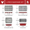 thumbnail image 4 of Farberware Disney Bake with Mickey Mouse 4 Pcs Nonstick Bakeware Set, Dishwasher Safe and Oven Safe to 450°F, Red, 4 of 14