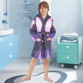 thumbnail image 5 of FORMRS Niños Bathrobe Unisex Hooded Robe Soft Plush Pajamas Sleepwear, Size 7-9T, Pink Road, 5 of 7