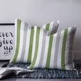 thumbnail image 2 of Green Grey Stripe 20x20 Pillow Covers Set of 2, Modern Farmhouse Vertical Striped Throw Pillow Covers Decorative Couch Cushion Case, Microfiber Square Pillowcases for Bedroom Car Living Room, 2 of 7