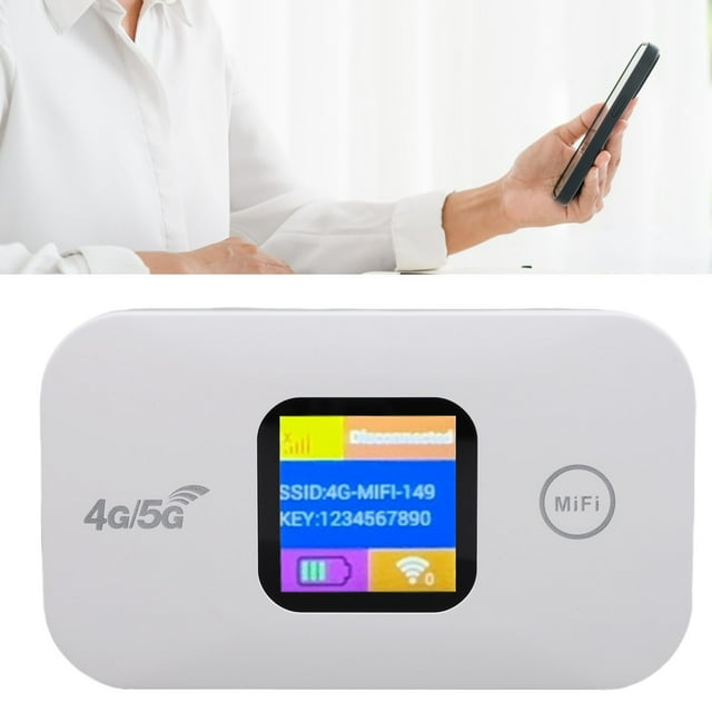 4G 5G Mobile Hotspot, Portable WiFi Hotspot Supports 10 Devices Stable Connection 2100mAh Battery for RV for Camping