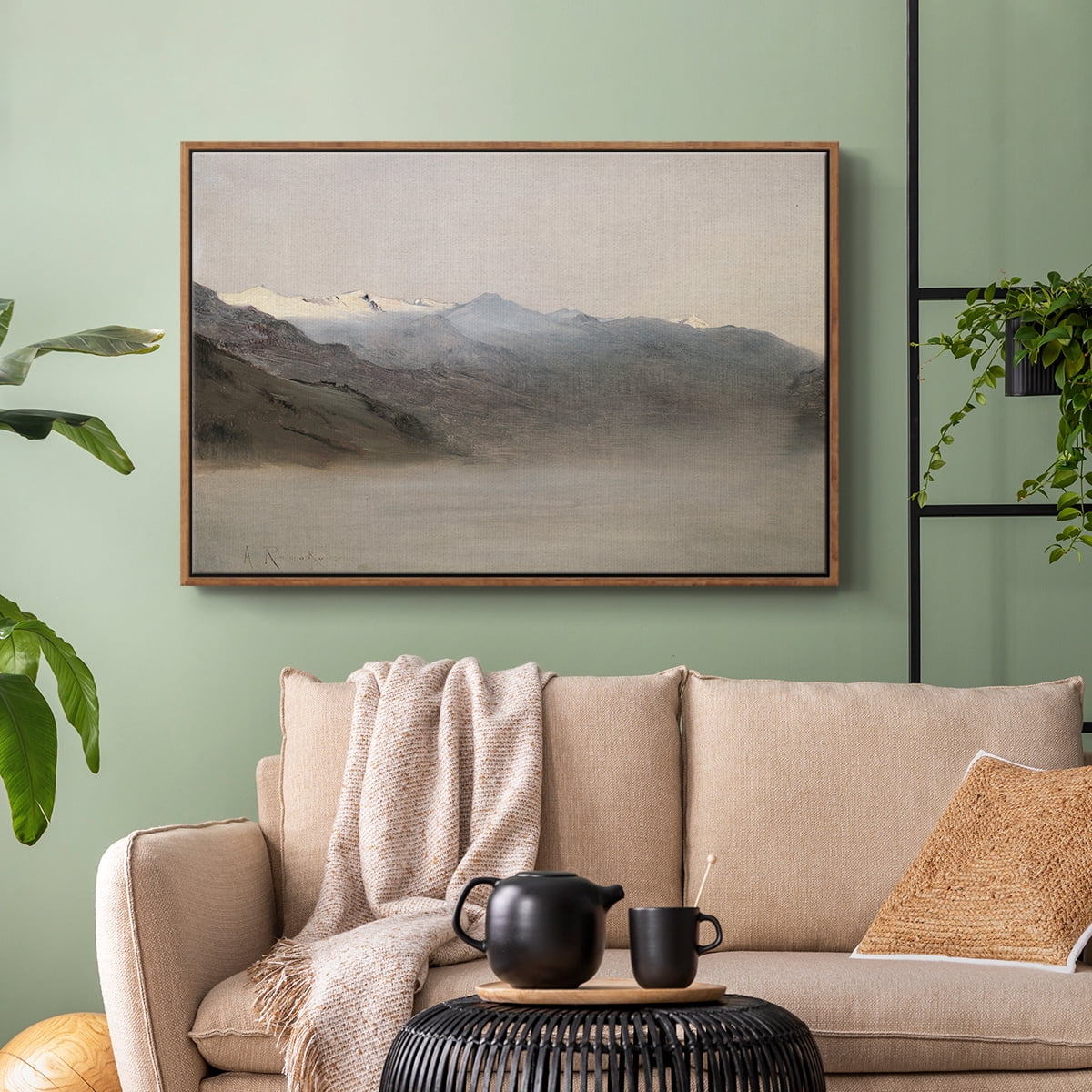 Vintage Landscape-CLXIV By Wexford Home Framed in Walnut Wood Gallery Wrapped Canvas 27 in. x 41 in.