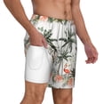 thumbnail image 2 of Kdxio Flamingo Palm Trees Print Men'S Swim Trunks With Compression Liner 7 Inch Inseam Quick Dry Swim Shorts, 2 of 7
